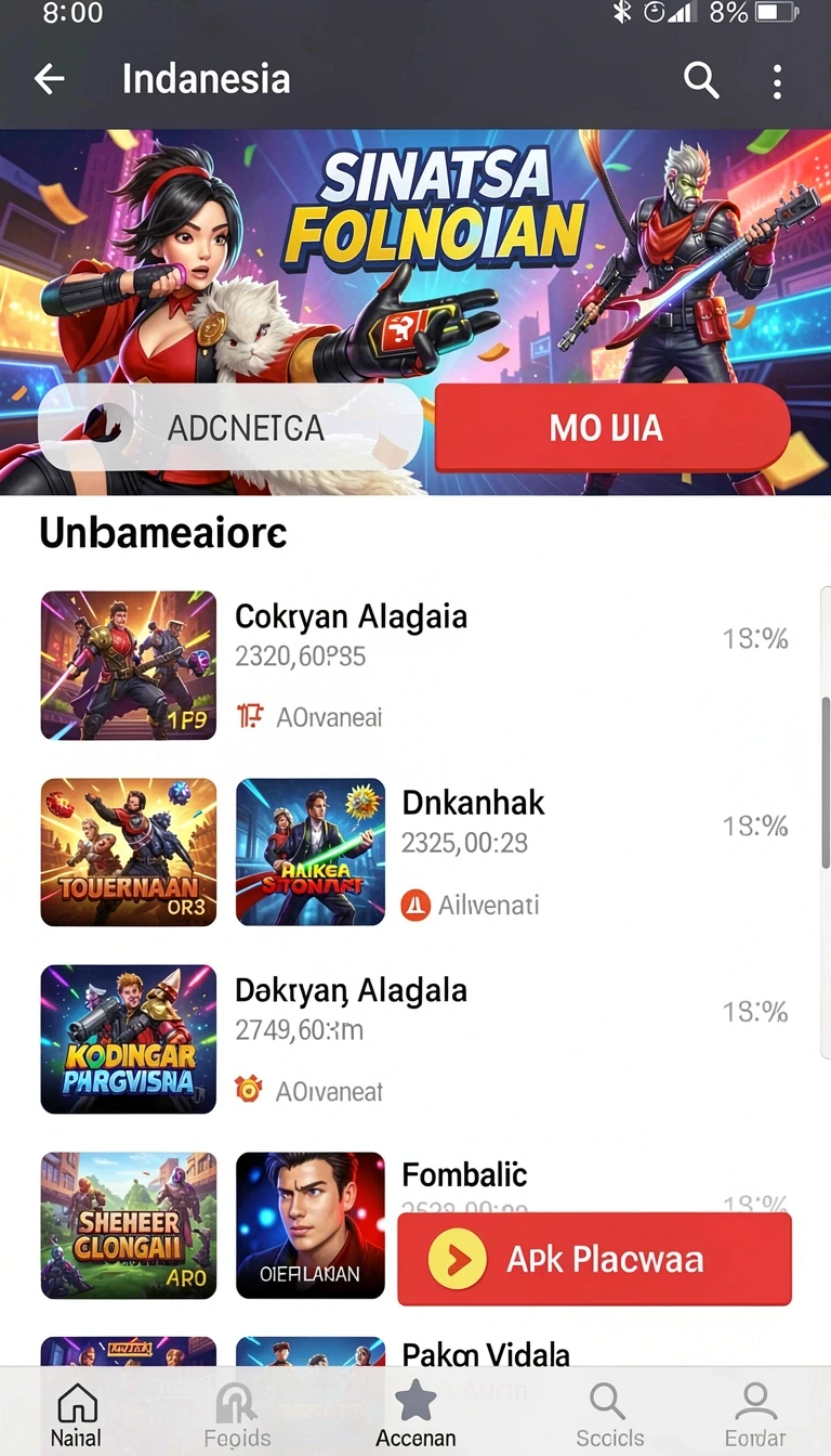 Tampilan utama aplikasi Aplikasi bandar88 Resmi dan Terpercaya di Android yang intuitif dan efisien.